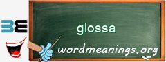 WordMeaning blackboard for glossa